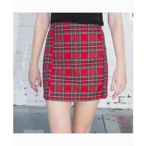 Brandy Melville Tartan Red Midi Skirt